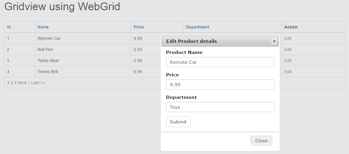 Gridveiw-using-webgrid