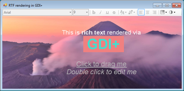 RTF rendering project screenshot