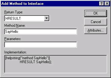 Adding the SayHello method to the IHelloWorld interface.