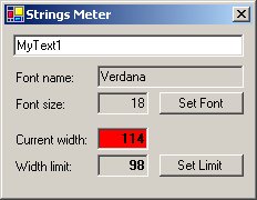 Strings Meter user interface