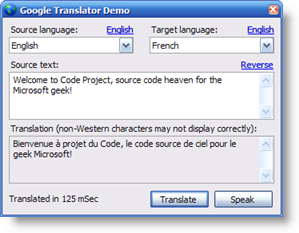 GoogleTranslator in action