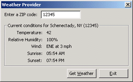 WeatherProvider object in action