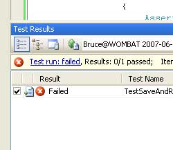 Screenshot - Failed Unit Tests