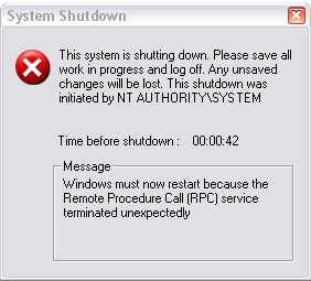 System shutdown dialog