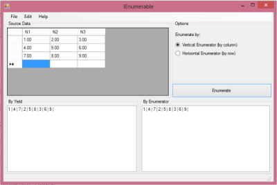 Screenshot showing an enumerated DataGridView