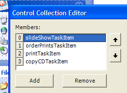 Use arrow buttons to reorder Controls at design time