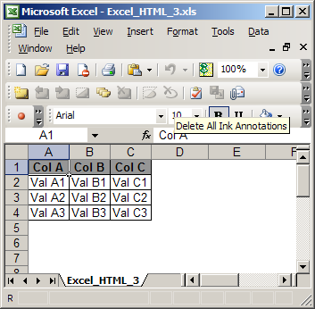 Excel HTML 3