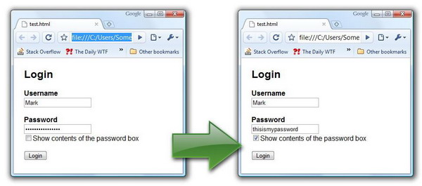 Web Based Password Display