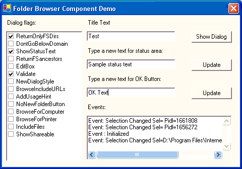 Folder browser demo