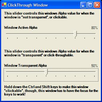 ClickThrough Window screenshot