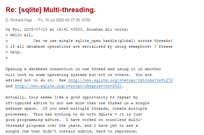 More SQLite Multi-threading