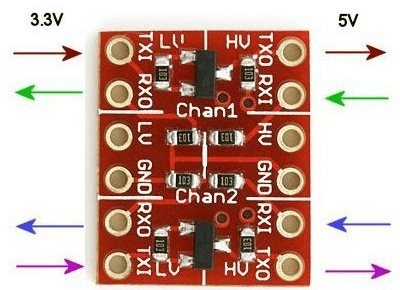 Two ways, four channels, 3.3V to 5V Voltage Level Converter
