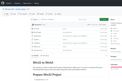 Thumbnail for Convert a Win32 Project to WinUI3 Automatically