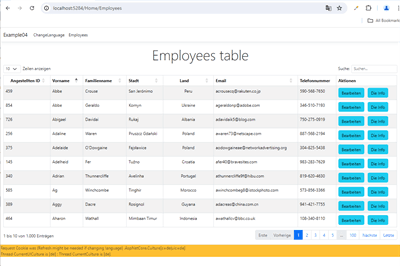 Thumbnail for ASP.NET8 using DataTables.net – Part4 – Multilingual