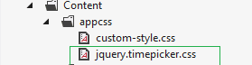 Adding TimePicker css file