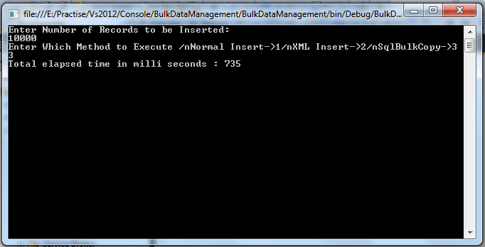 Bulk Data Management with SqlBulkCopy 10000 records
