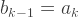 b_{k-1}=a_k