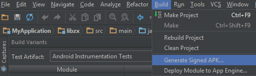 generate signed apk