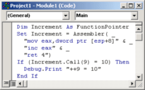 Future VB with embedded native code.