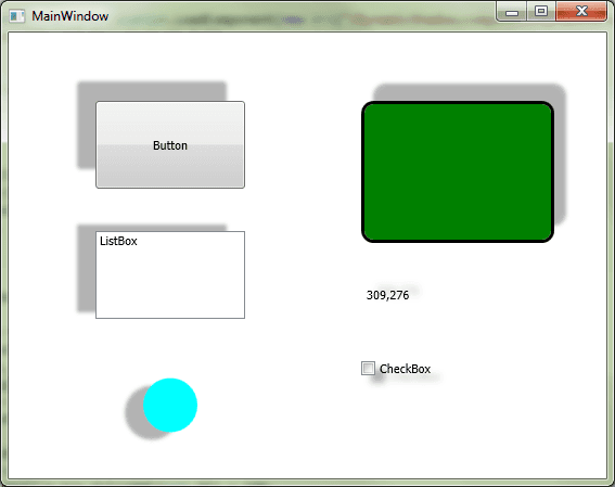 DynamicDropshadow test application